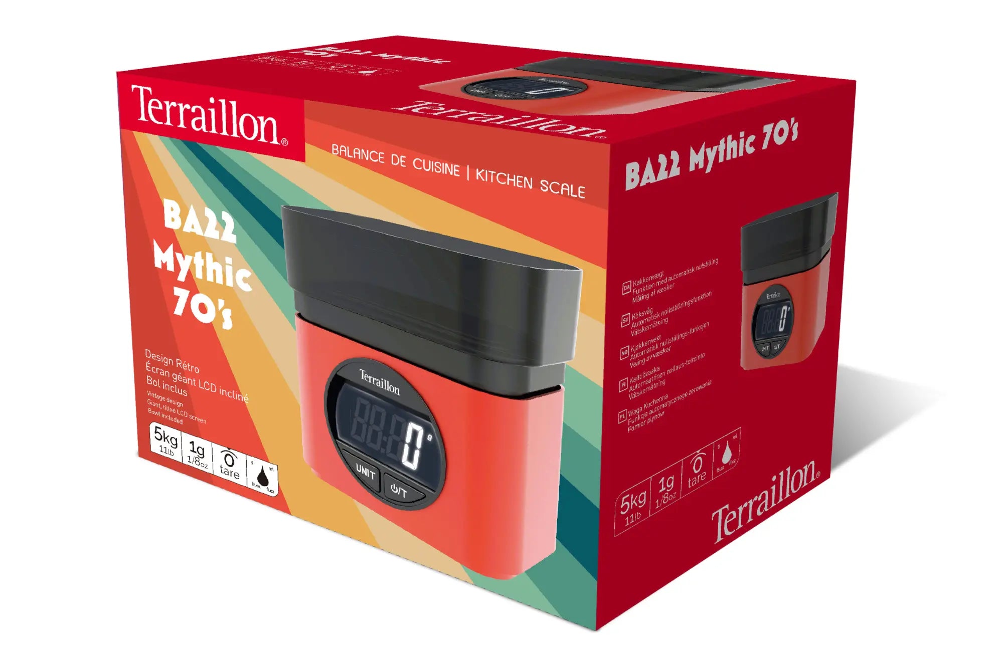 Balance de cuisine électronique vintage BA22 ROUGE packaging