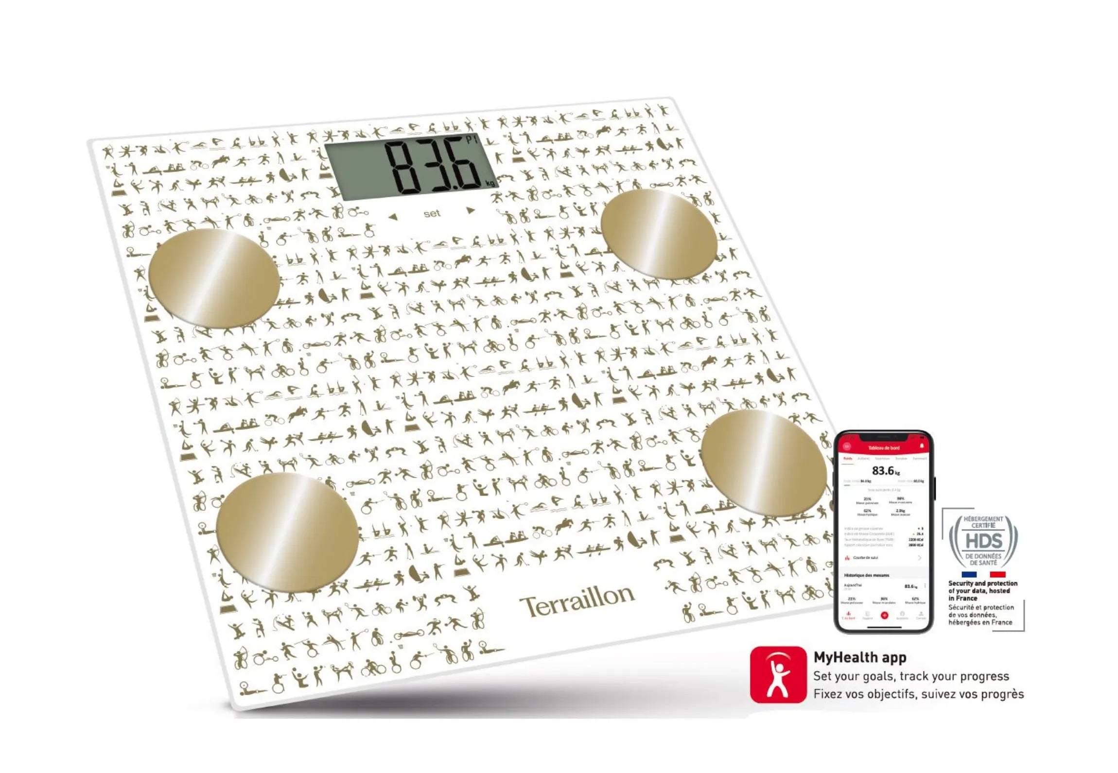 BODY ATHLETE CONNECT - Pèse-personne impédancemètre connecté BLUETOOTH