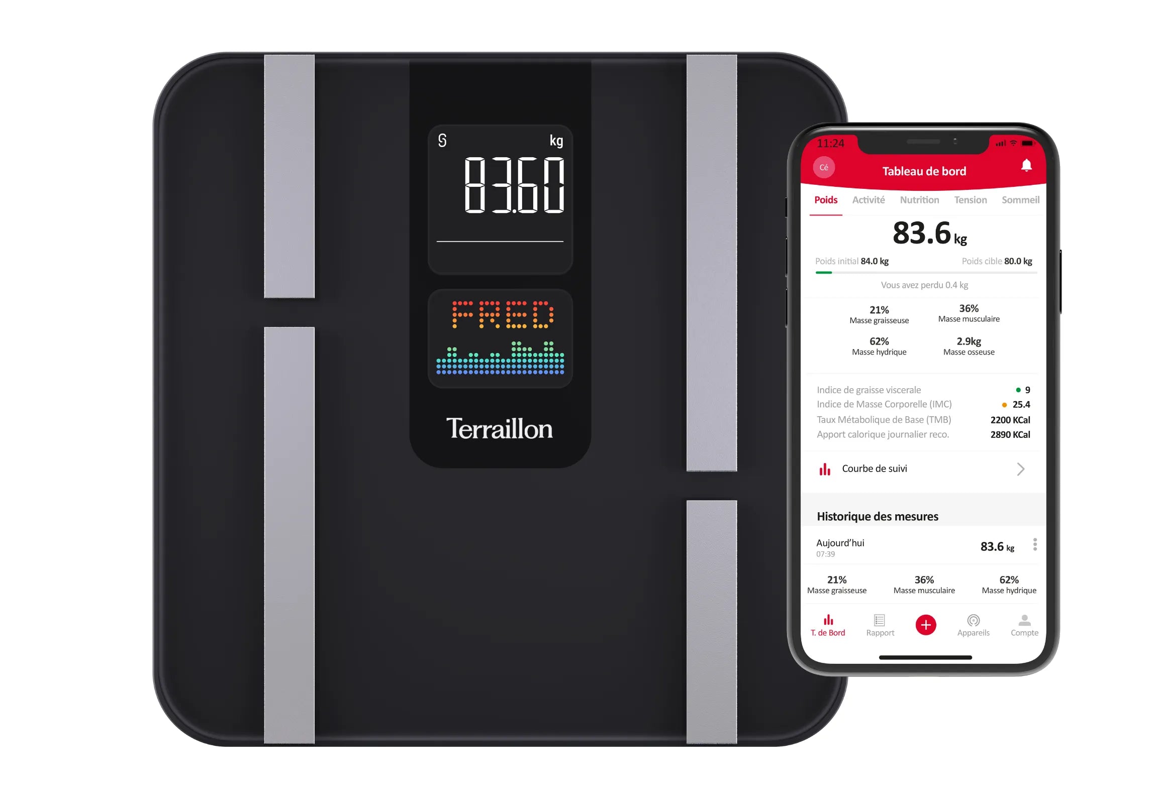 BODY COLOR CONNECT - Pèse-personne connecté Bluetooth