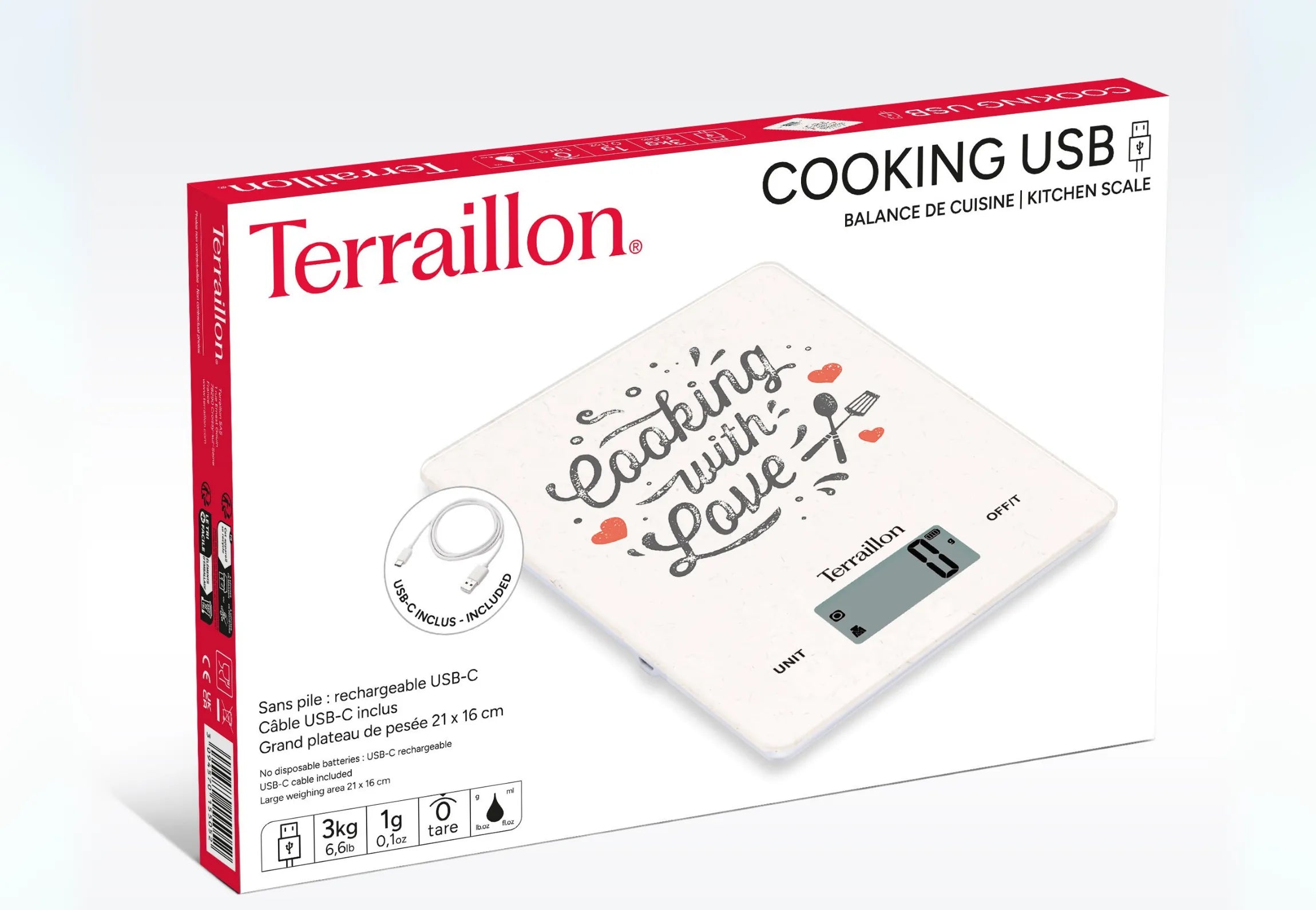 Packaging Balance de cuisine Cooking USB sans pile précise et compacte