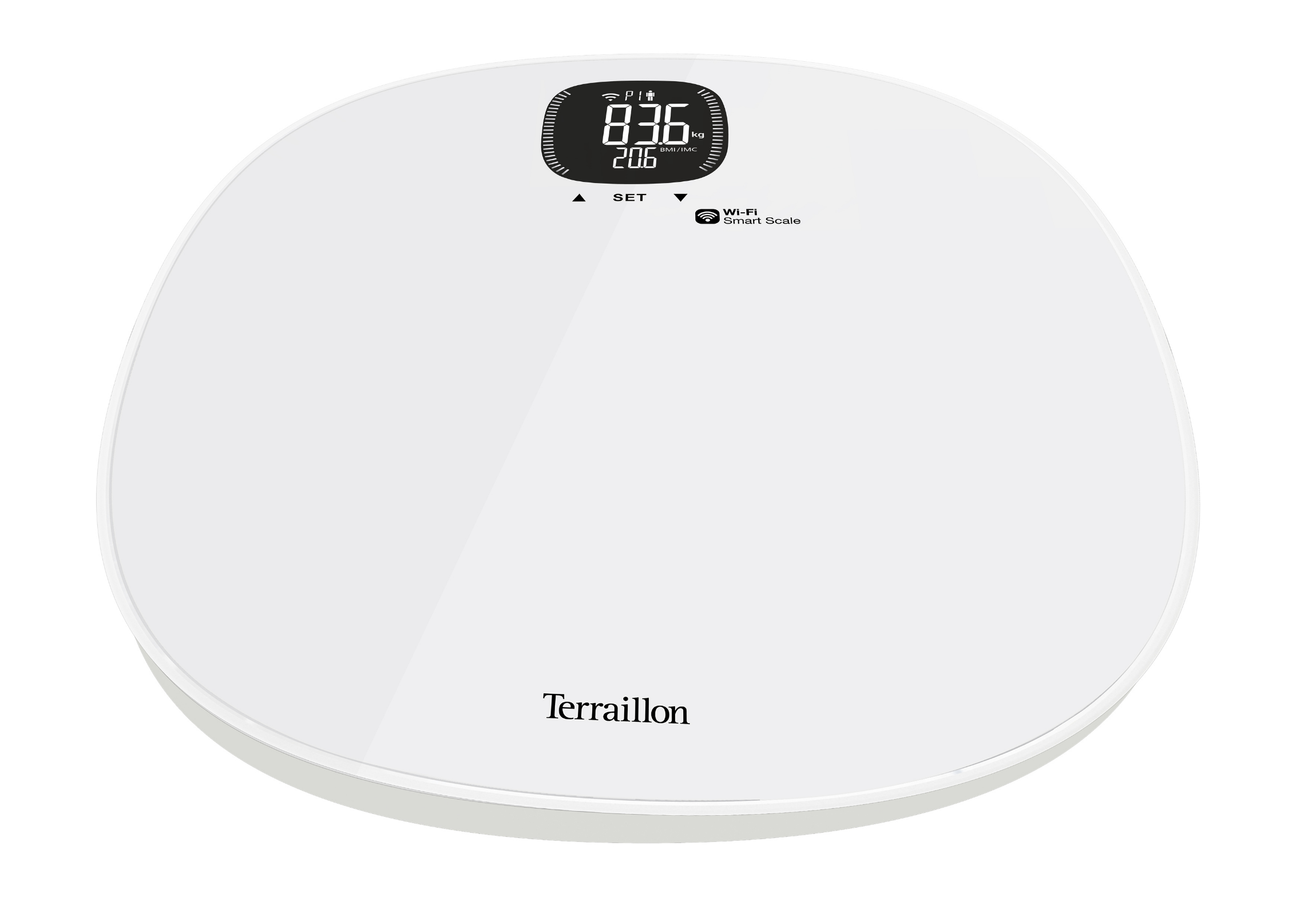 Pèse-personne Master Form connecté Wi-Fi sur fond blanc