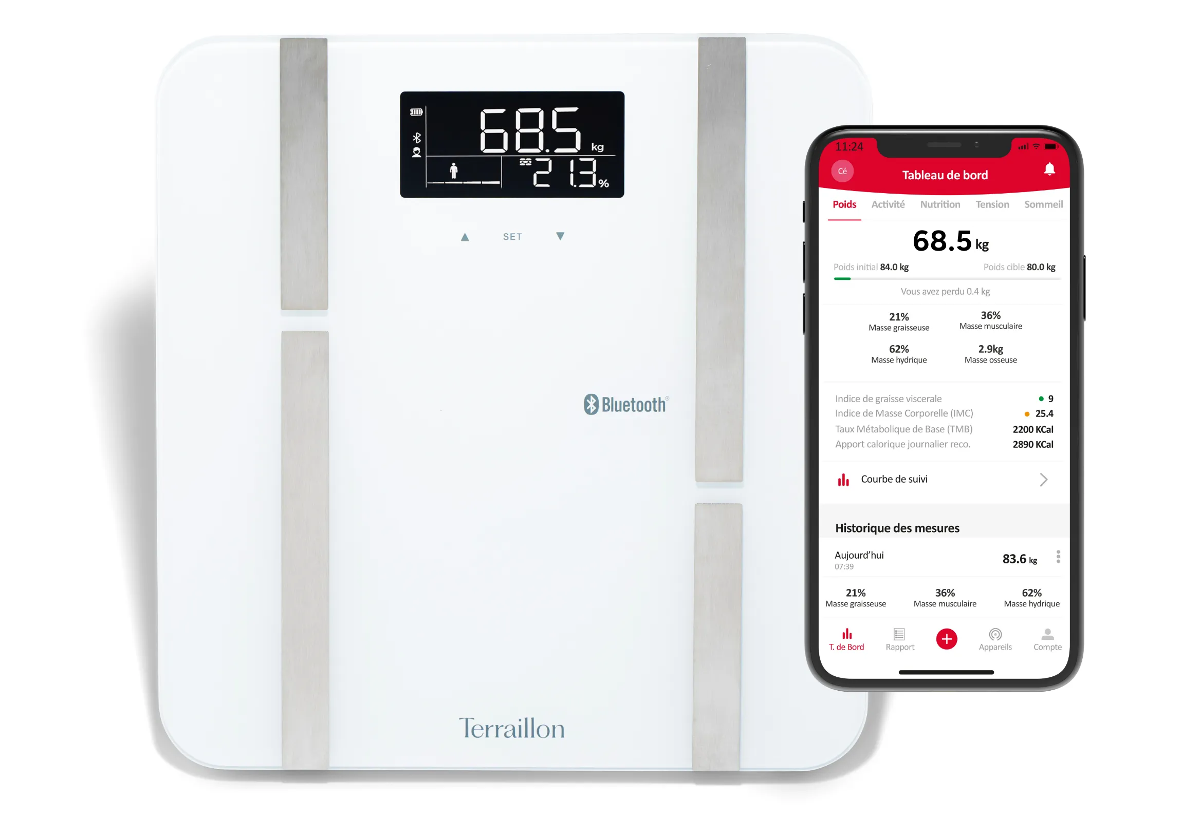 Pèse-personne connecté BLUETOOTH X-LINE CONNECT avec application