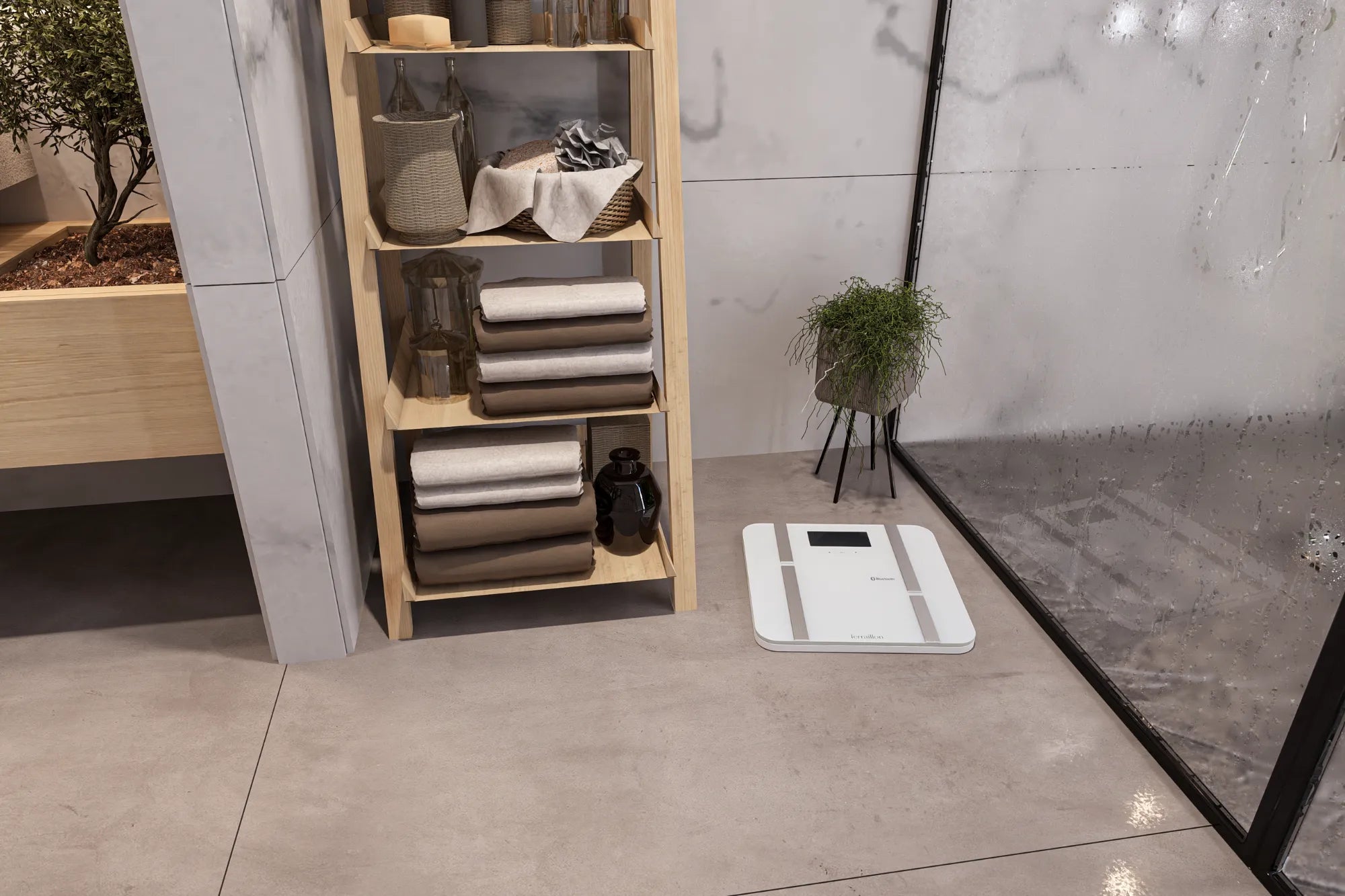 Pèse-personne connecté BLUETOOTH X-LINE CONNECT vue globale salle de bain