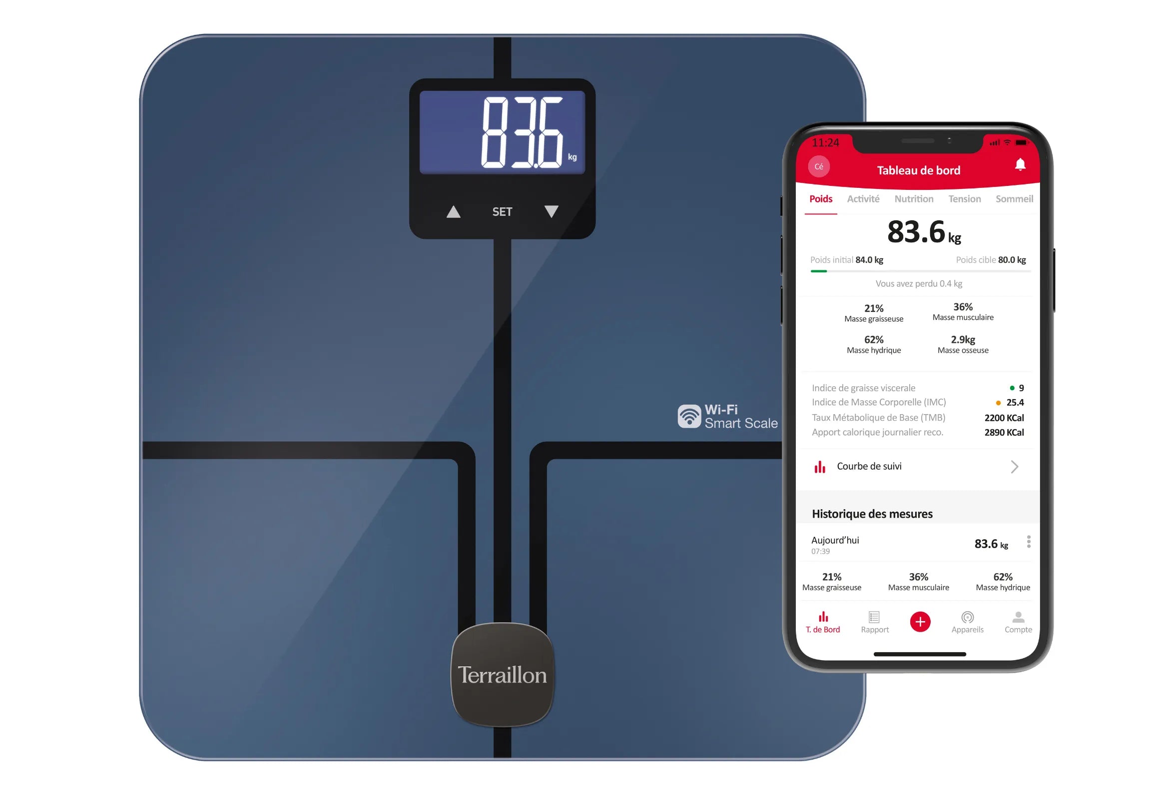 Pèse-personne impédancemètre connecté WIFI MASTER COACH ULTRA application