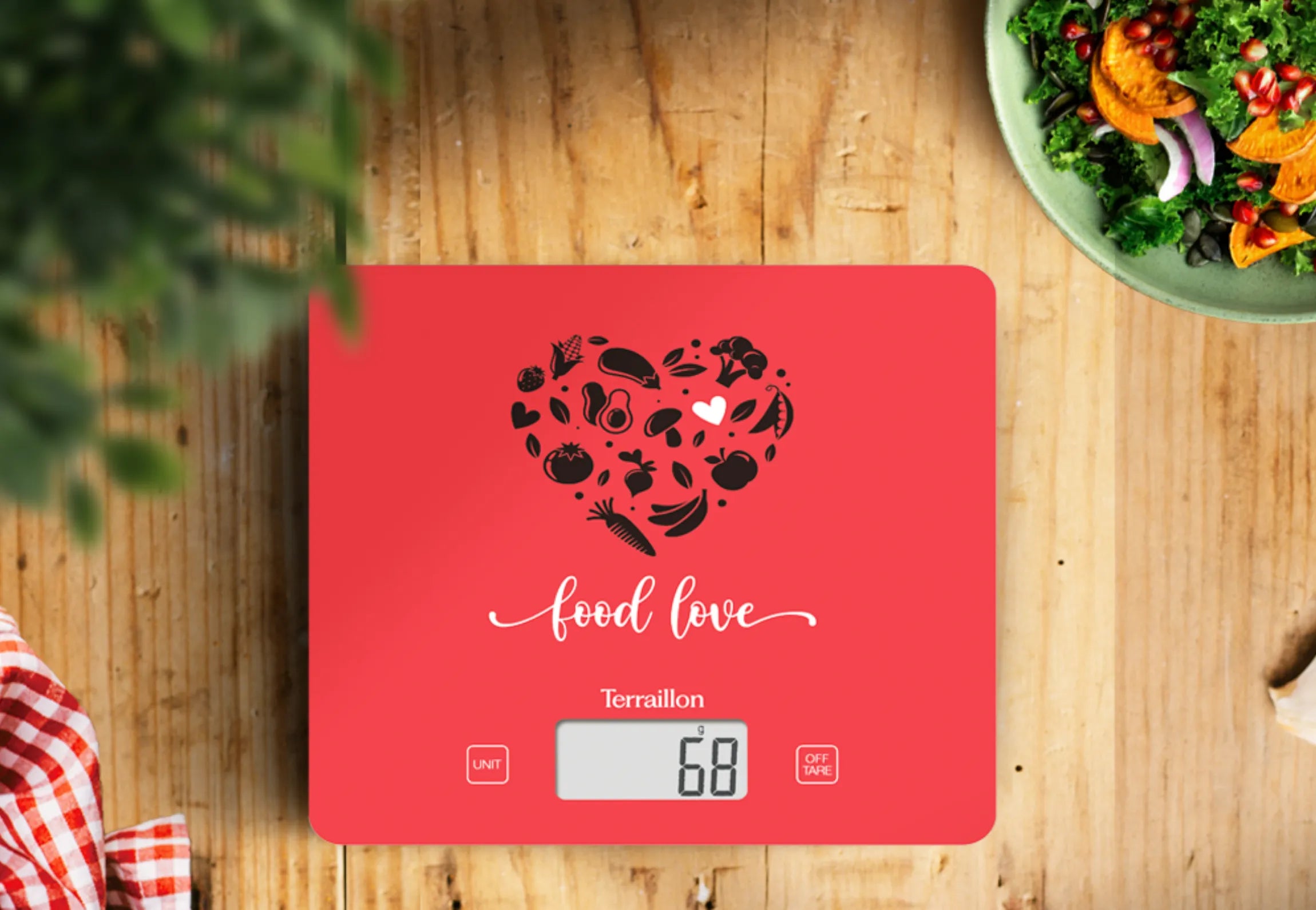 T1040 FOOD LOVE ROUGE - Balance de cuisine électronique