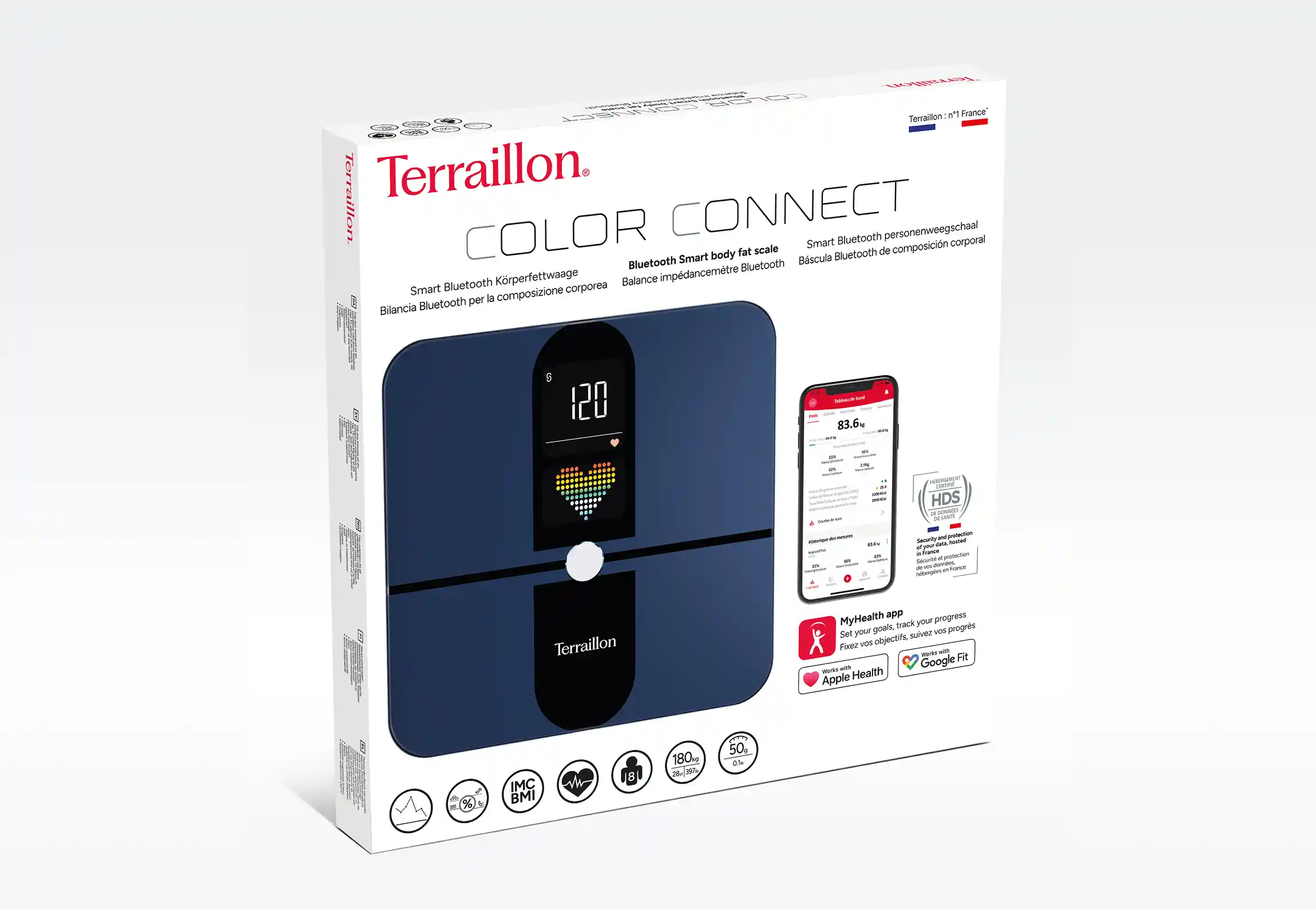 COLOR CONNECT - Pèse-personne connecté Bluetooth