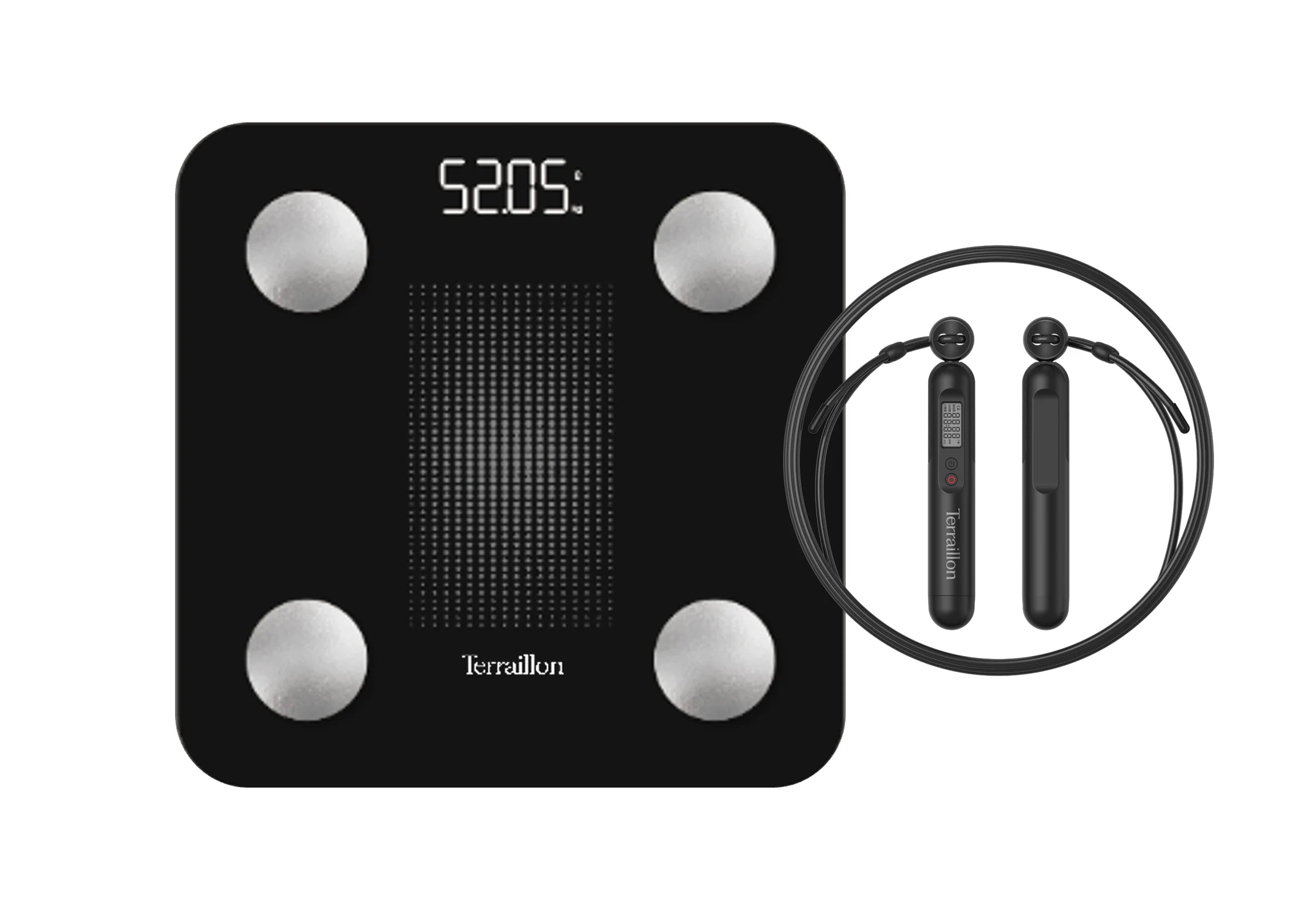 GYMFIT Connect - Pack 2 en 1  : Pèse personne et corde à sauter connectés Bluetooth