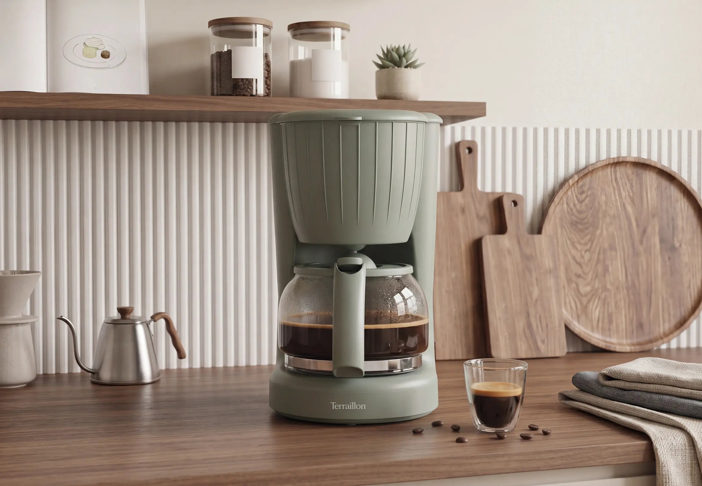 BISTRIA - Sage Green Filter Coffee Maker