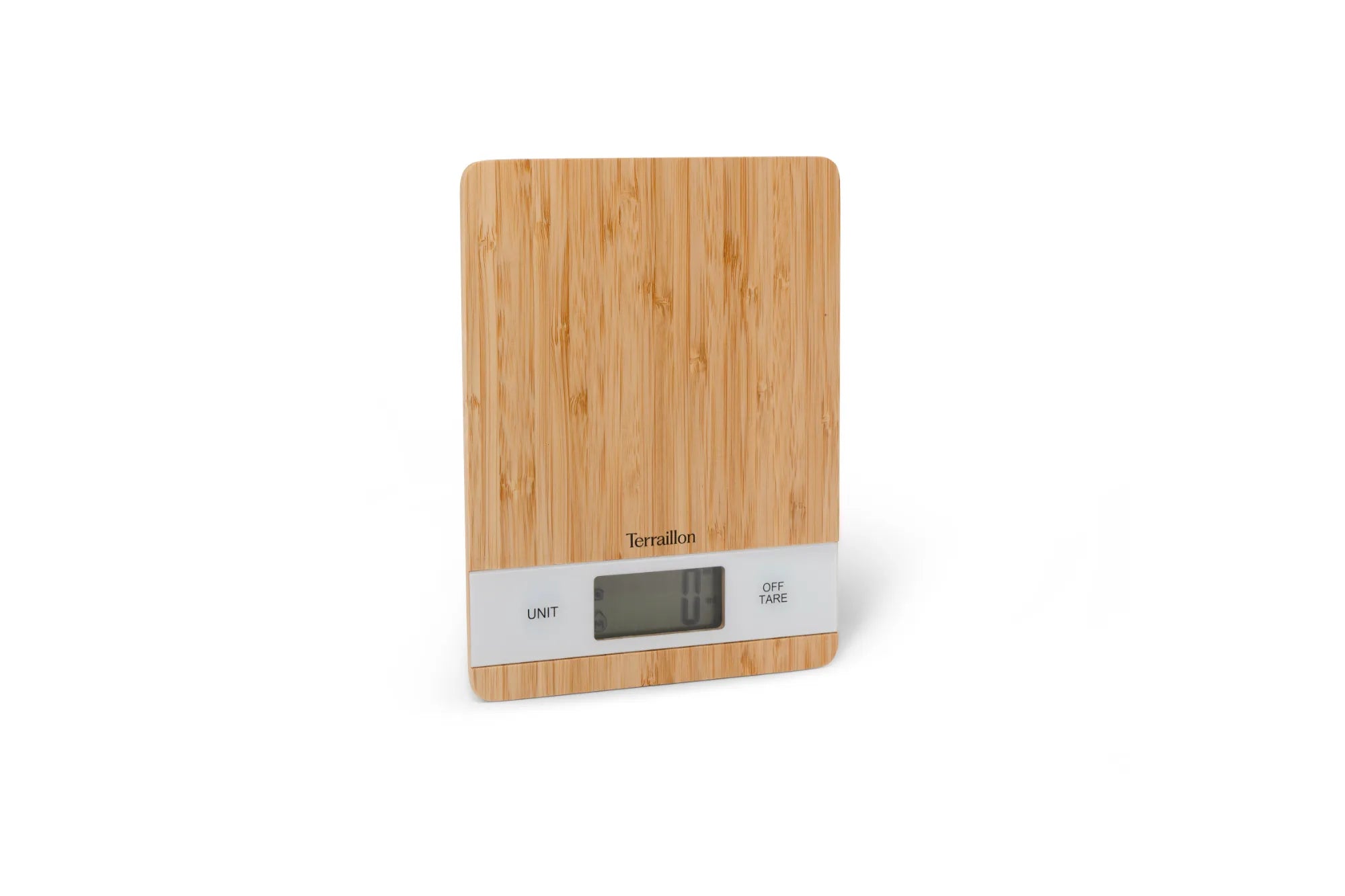 Balance de cuisine en bambou naturel et sans pile BAMBOO USB hauteur 