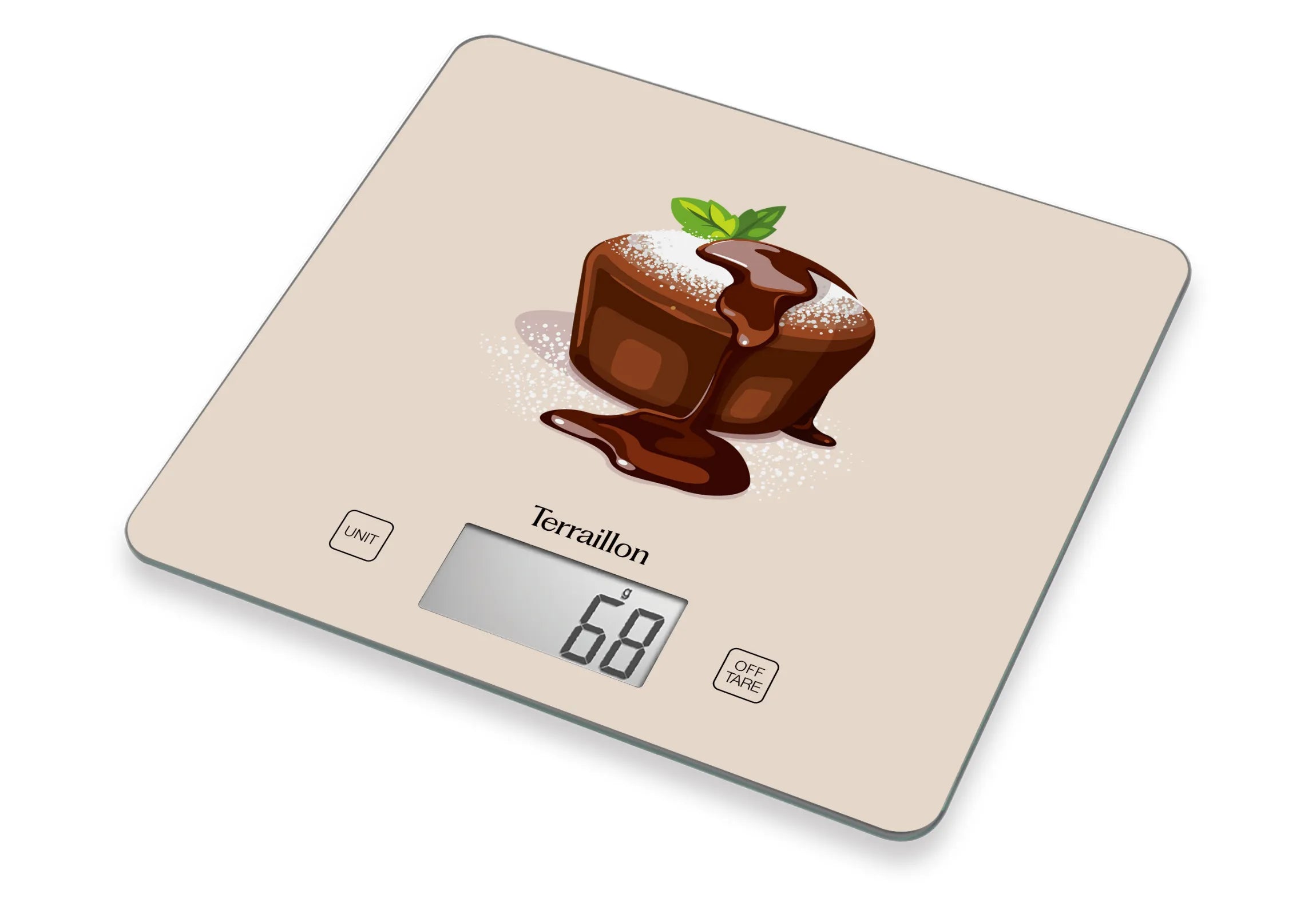 Balance de cuisine électronique T1040 DESSERT FONDANT CHOCOLAT pesée précise vue de haut