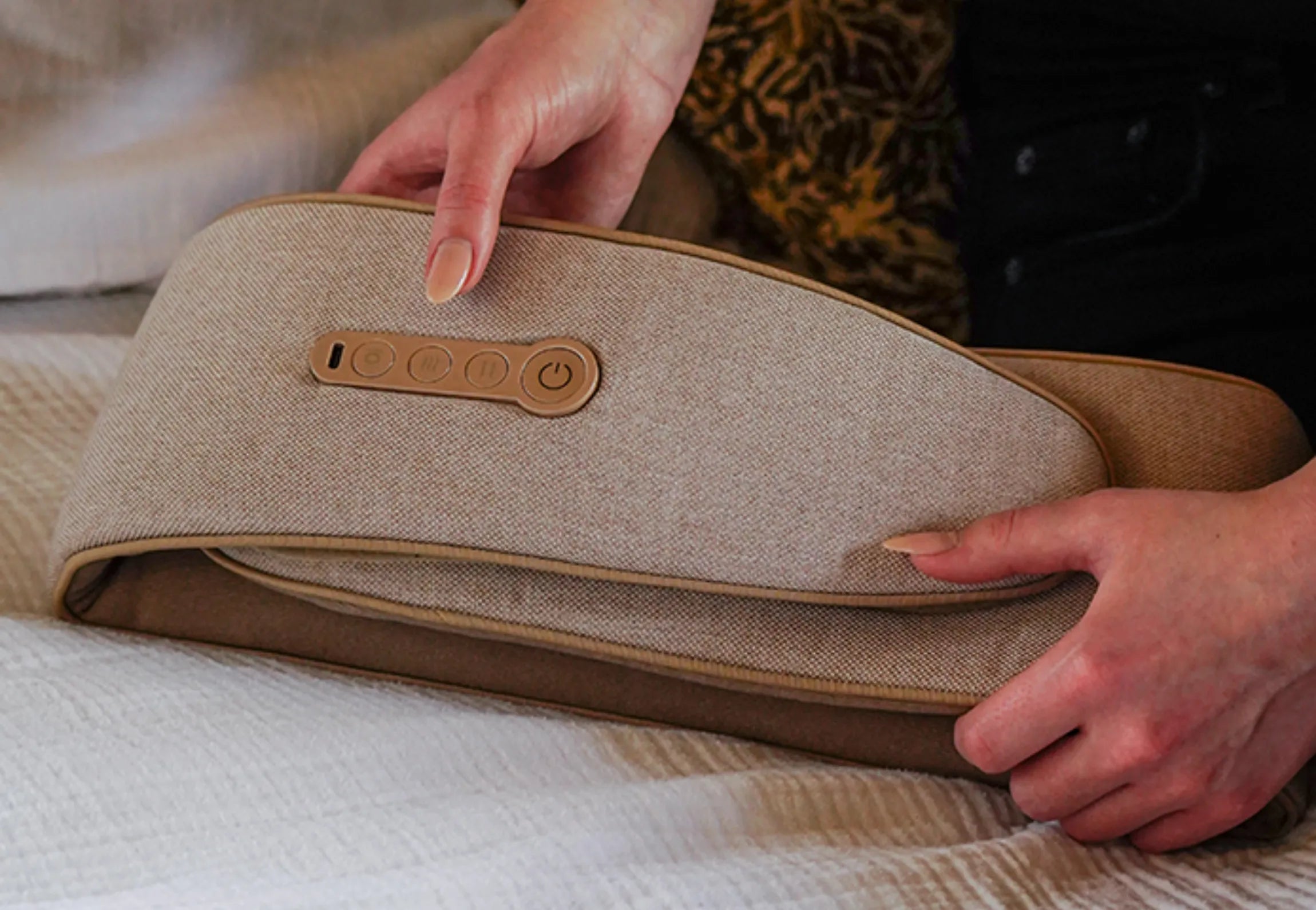 Ceinture massante chauffante ventre et bas du dos WAIST MASSAGER boutons 