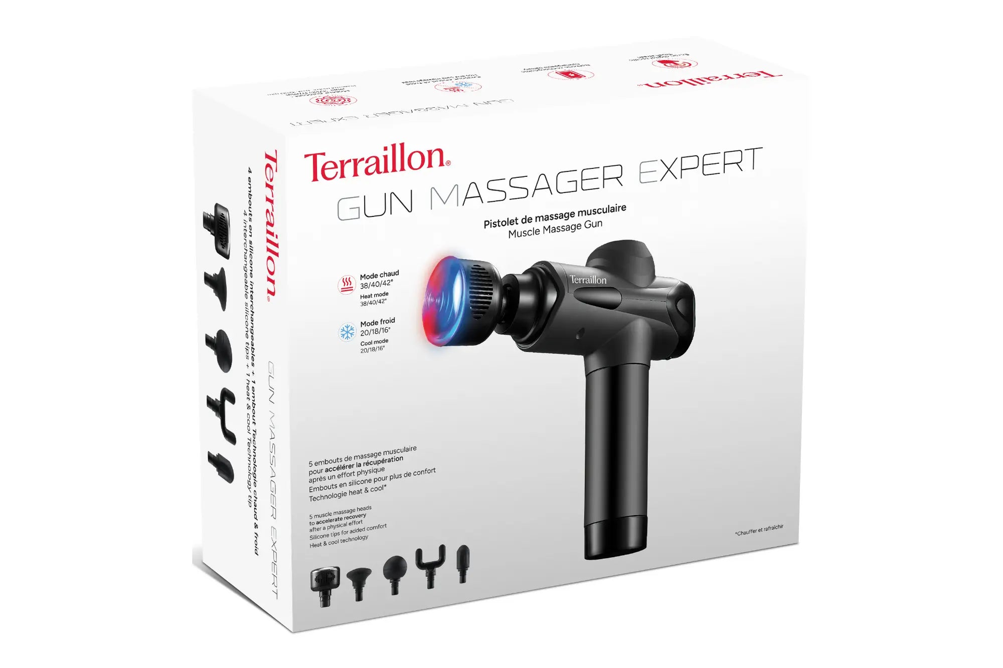 GUN MASSAGER EXPERT – Pistolet de massage avec embout chaud/froid