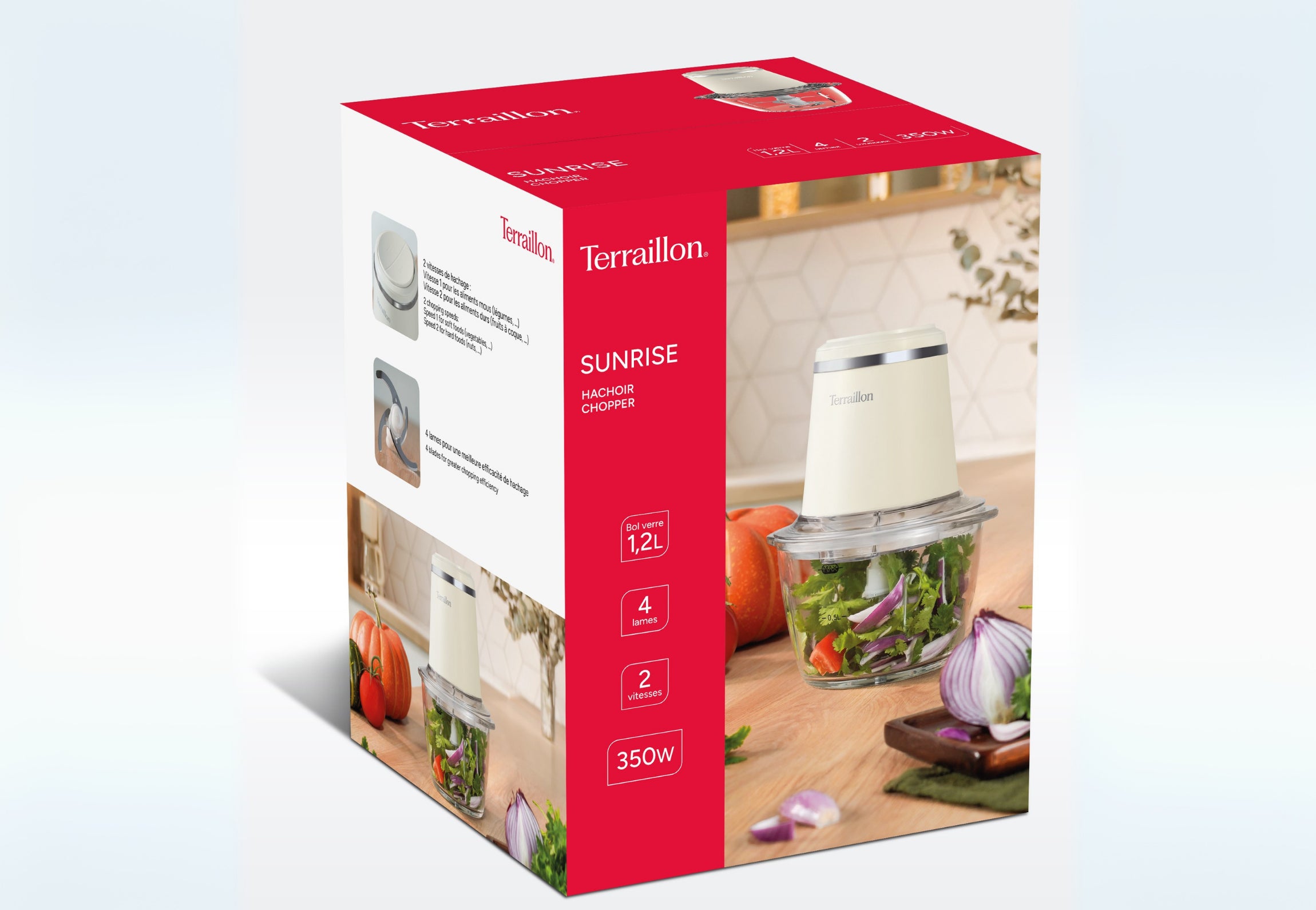 Hachoir électrique SUNRISE durable et rétro packaging 