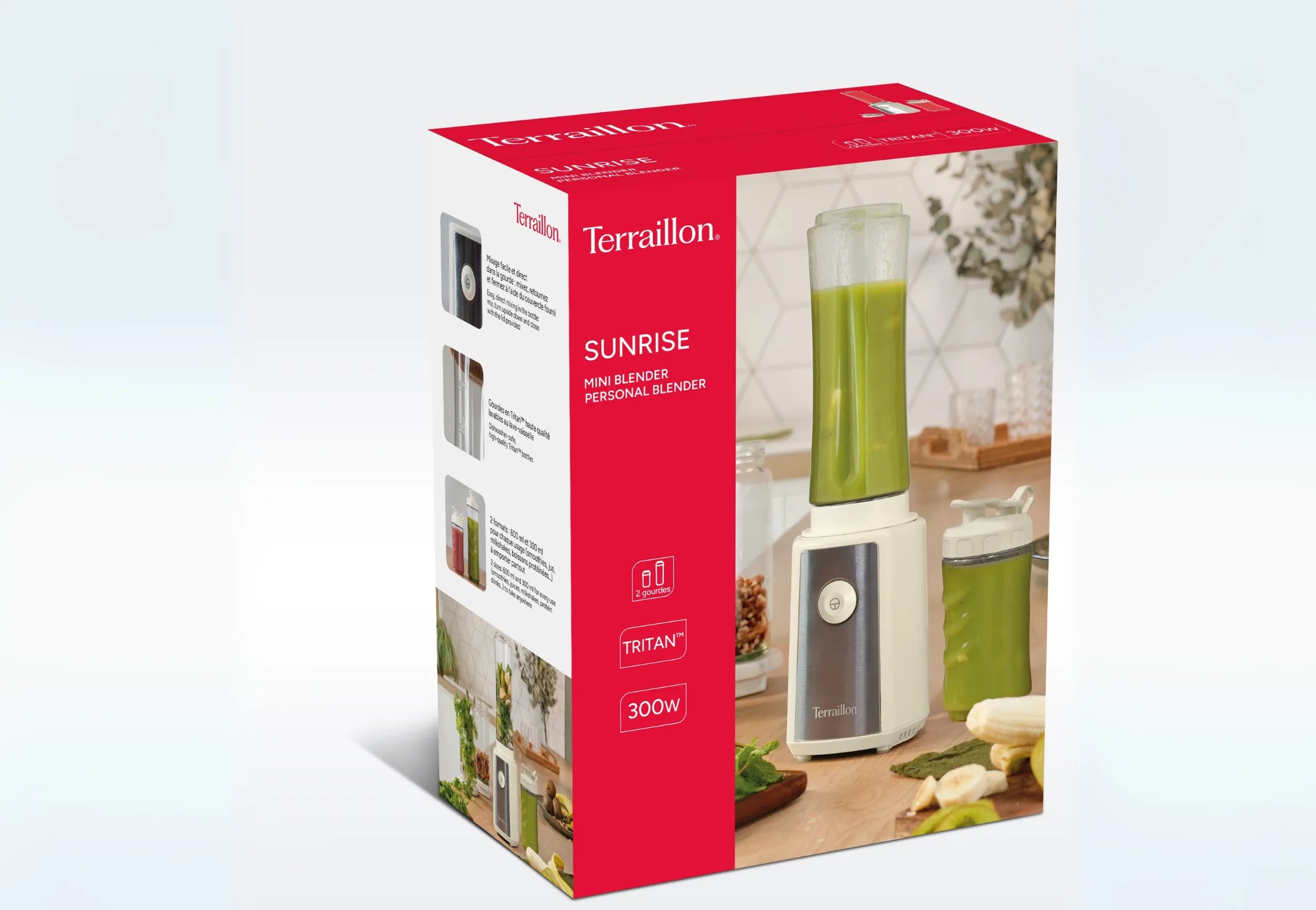 Mini blender SUNRISE idéal pour smoothies packaging