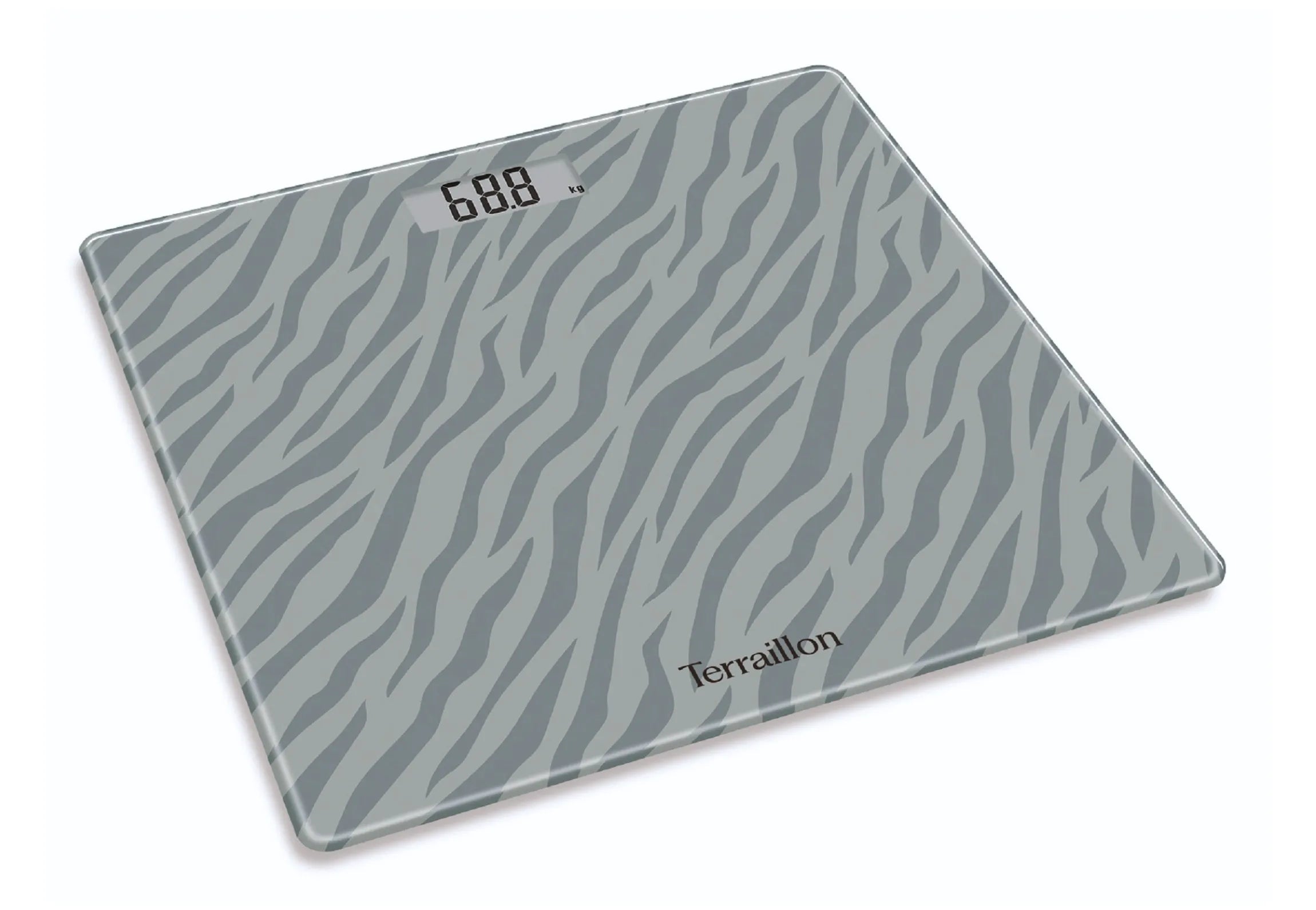 Pèse-personne électronique ONE GREY SAND design moderne gris sable vue de côté 