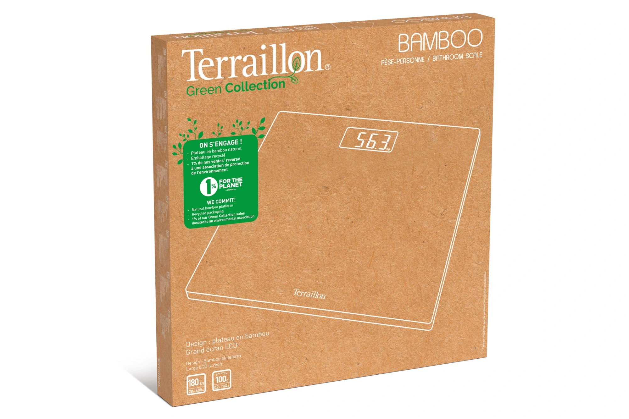 Pèse-personne électronique en bambou Green Collection Packaging 