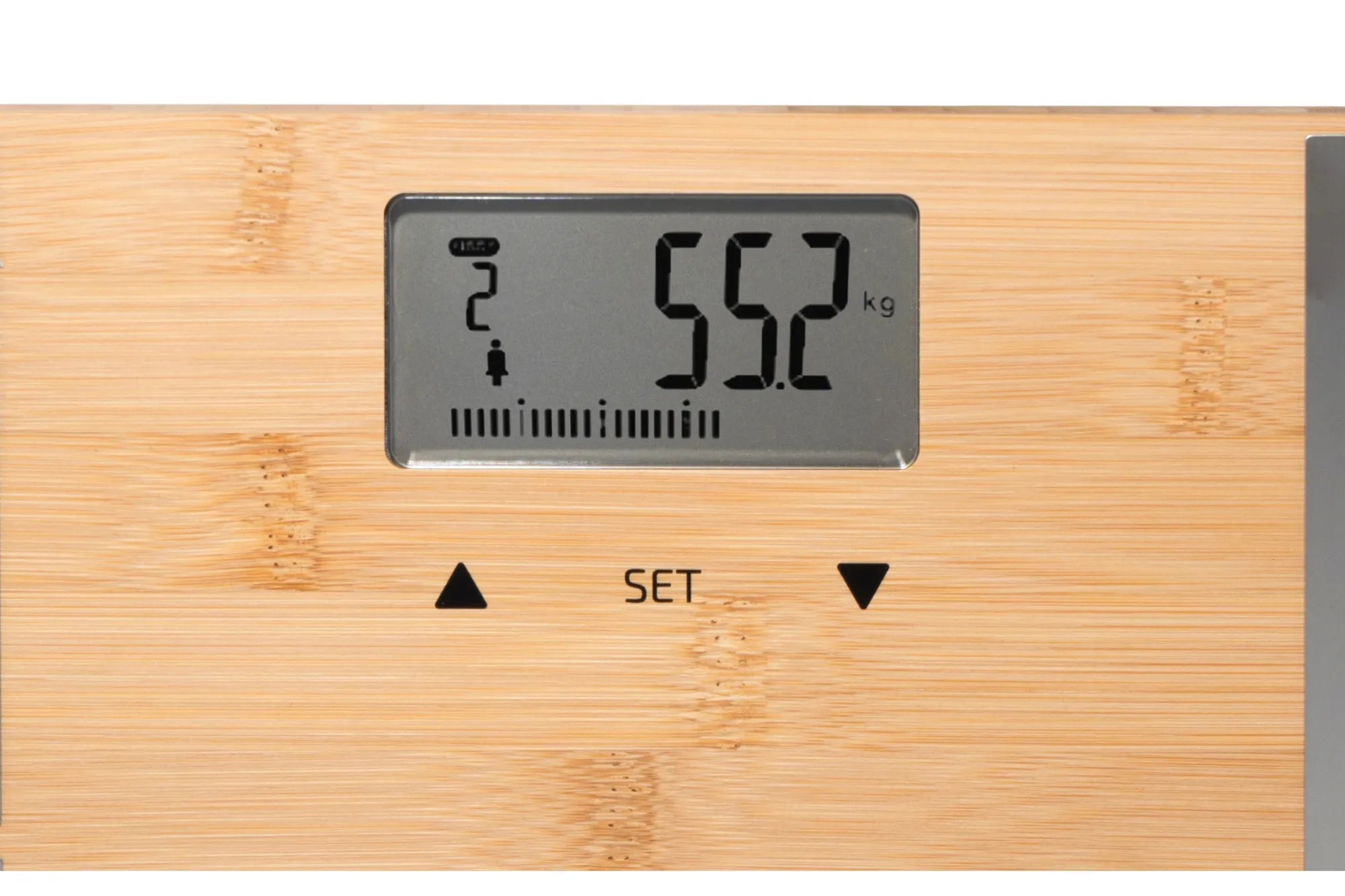 Pèse-personne impédancemètre BAMBOO FIT focus écran 