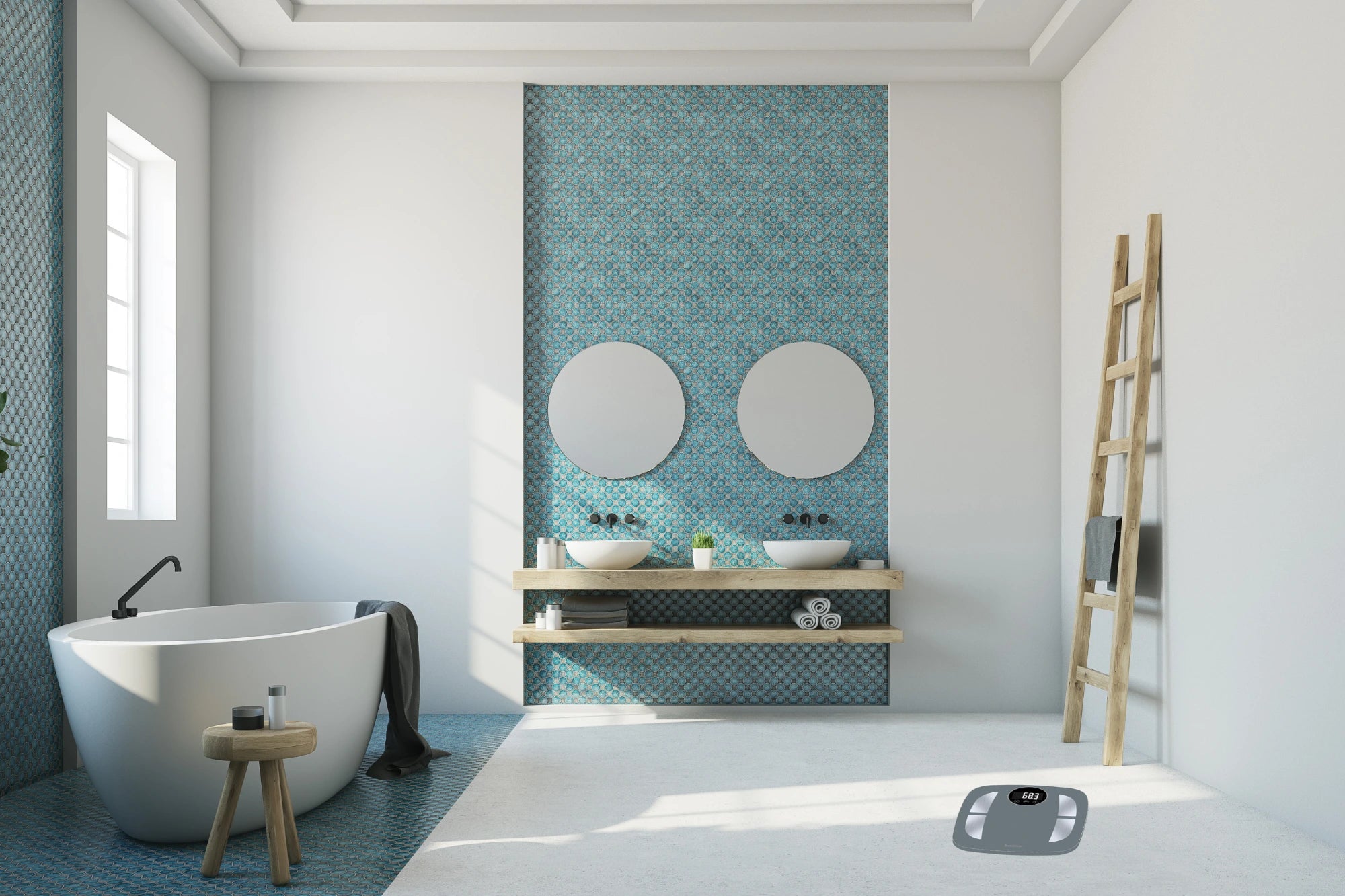 Pèse-personne impédancemètre POWER FIT salle de bain vue globale 