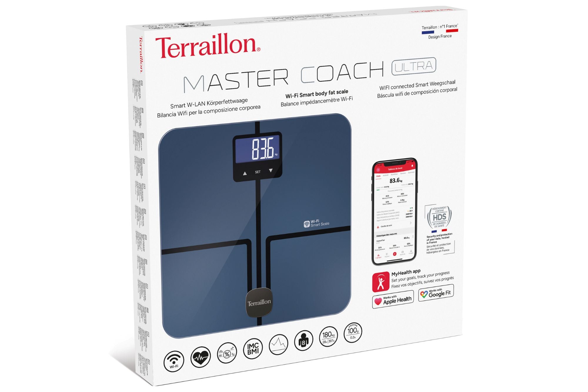 Pèse-personne impédancemètre connecté WIFI MASTER COACH ULTRA   packaging 